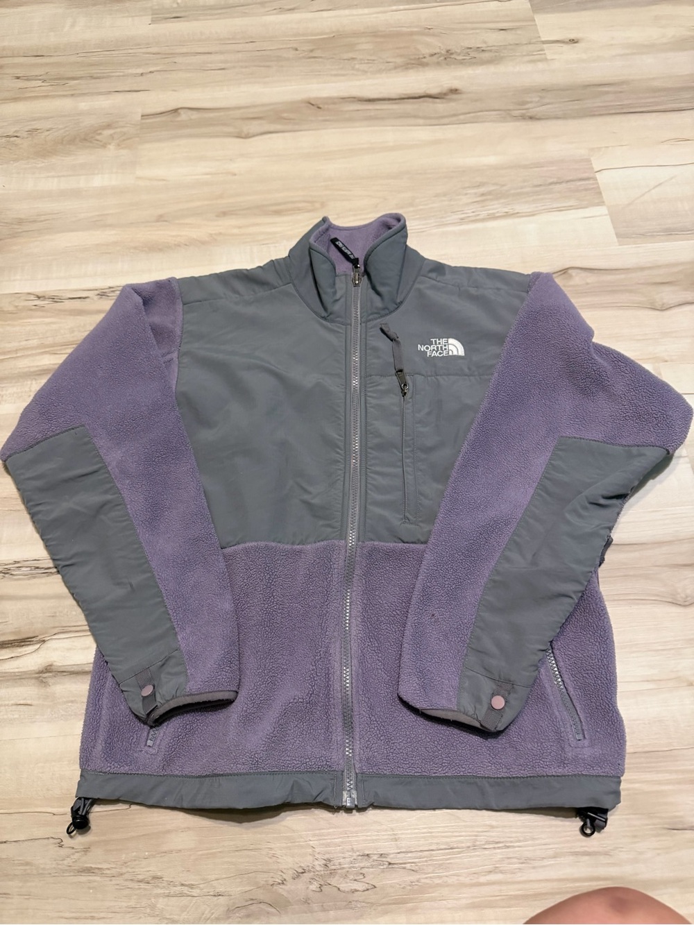 The North Face Lavender Fleece Jacket with Gray Panels